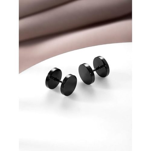 black Stud Earrings
